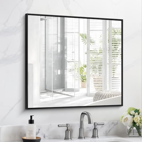 COFENY 30x30 Inch Wall Mirror with Metal Frame