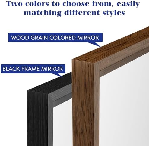 30X36 Inch Wall-Mounted Mirror with Walnut Frame