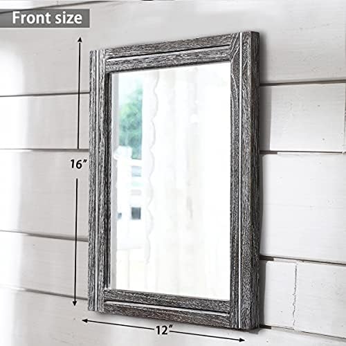 AAZZKANG Rustic Wall Mirror Rectangular Decorative Wooden Frame