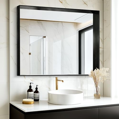 Furnbar Black Rectangle Mirror 22x30 Inch