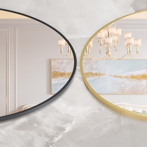 20 Inch Round Mirror with Gold Frame