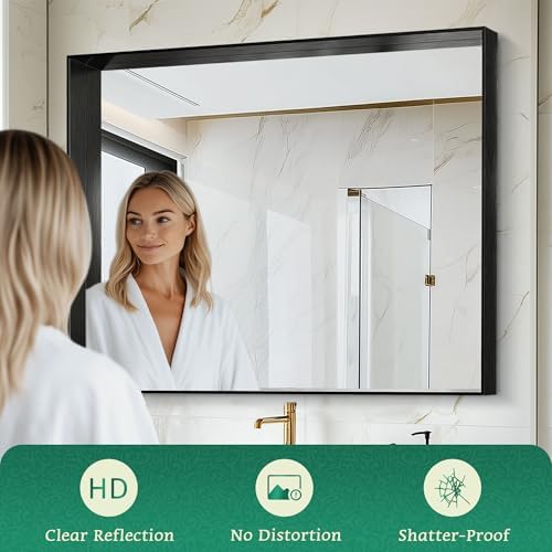Furnbar Black Rectangle Mirror 22x30 Inch
