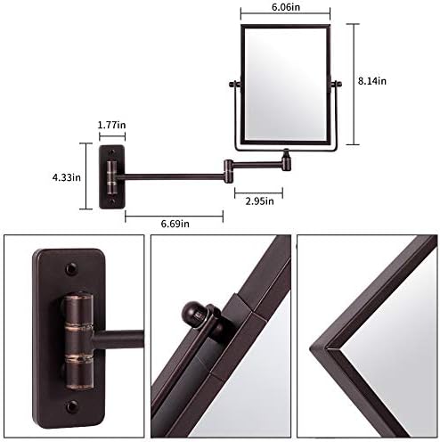 QiMH Wall Mounted Makeup Mirror with 3X Magnification