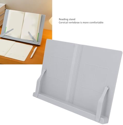 Adjustable Book Stand with Elastic Clips for Reading