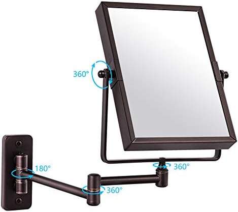 QiMH Wall Mounted Makeup Mirror with 3X Magnification