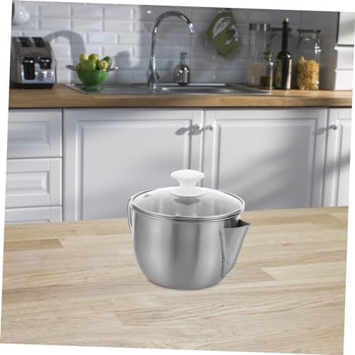 Alipis 304 Stainless Steel Oil Separator Pot with Glass Lid