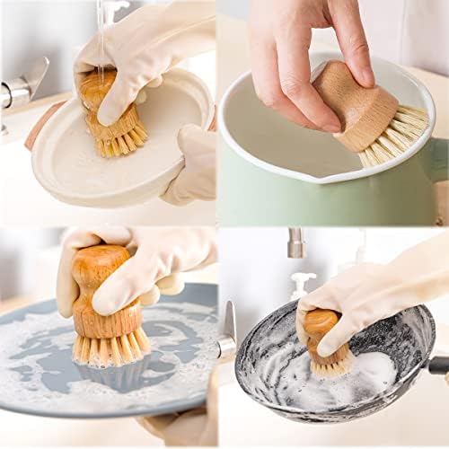 CKANDAY 4-Piece Natural Kitchen Cleaning Brush Set