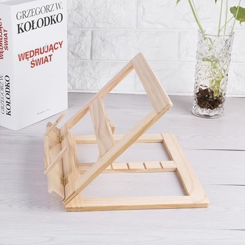 Adjustable Wooden Cookbook Reading Stand