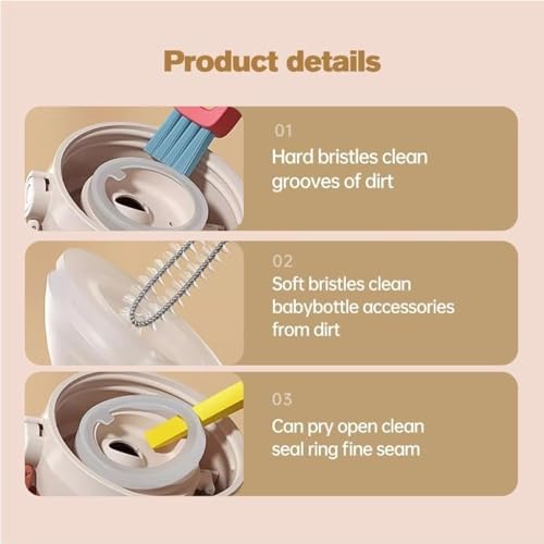 Kerrtoa 3 in 1 Cup Lid Cleaning Brush Set 6pcs 1