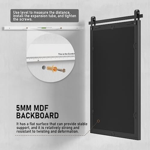 PAIHOME Black Farmhouse Mirror Wall Mount