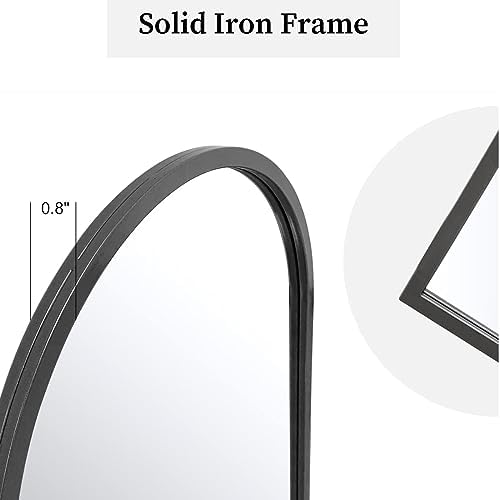Arch Black Mirror 42x24 Wall Mount Bathroom Vanity Decor