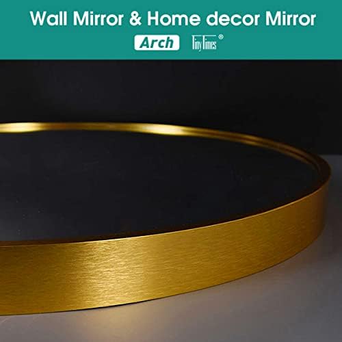 TinyTimes 30x20 Arched Wall Mirror with Gold Frame