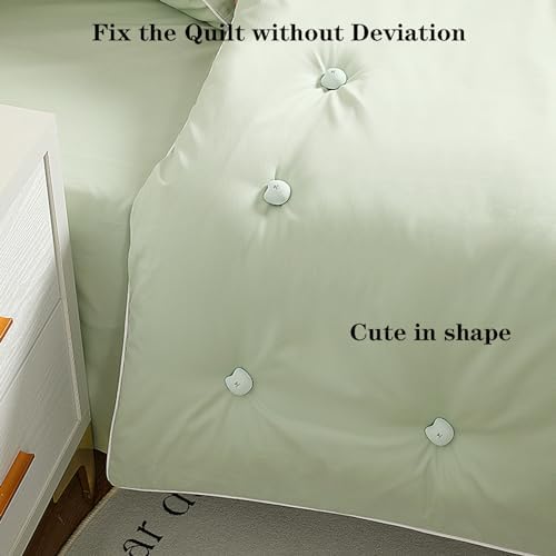 30 Pcs Animal-Shaped Duvet Clips - Light Green Cat Design 1