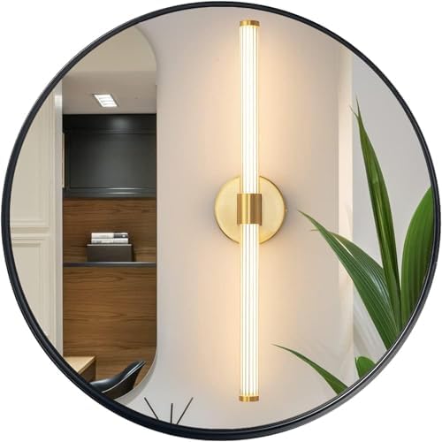 Redlife Black Round Wall Mirror for Bathroom