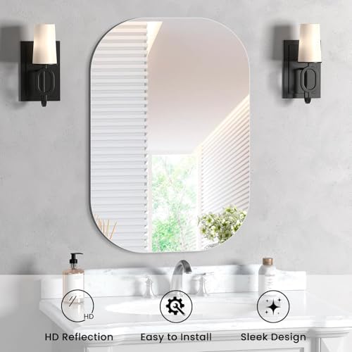 VASUHOME Frameless 20x32 Inch Bathroom Mirror 1
