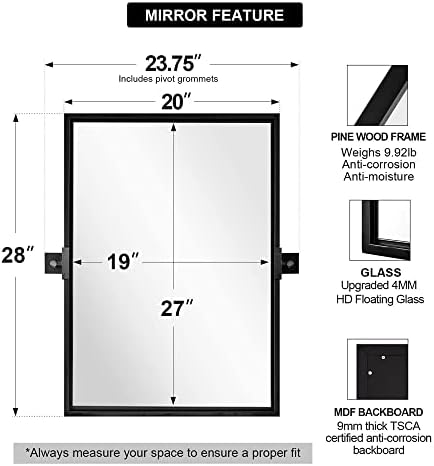 ANDY STAR Modern Moon Decor 20x28 Inch Wall Mirror