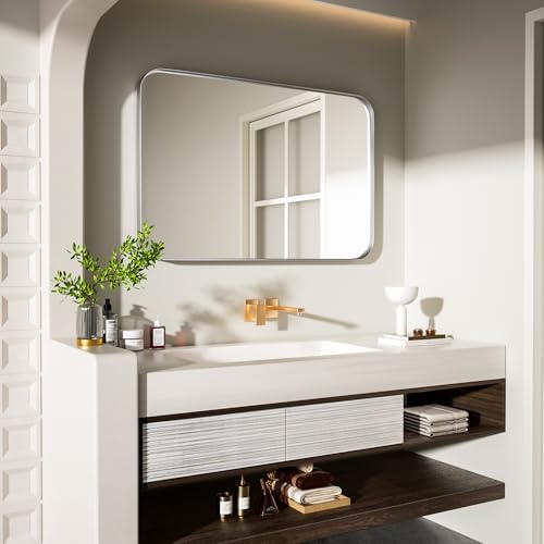 MODCART 28x36 Inch Silver Wall-Mounted Mirror