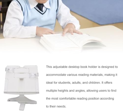 Oreilet Foldable Book Stand - Adjustable Reading Holder for Tablets Cookbooks Textbooks