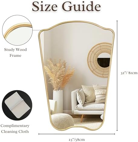 PERFNIQUE Gold Butterfly Wall Mirror 32 x 23