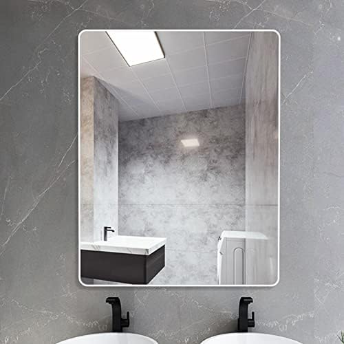 GQJNHUI Wall Mounted Rectangular Mirror with Rounded Corners