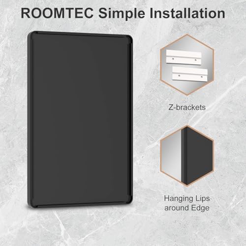 ROOMTEC 20X30 Inch Matte Black Wall Mirror