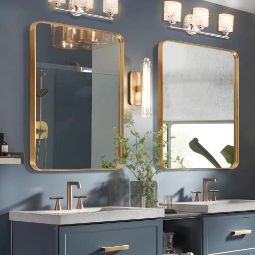 NicBex 28x24 Inch Gold Bathroom Vanity Mirror