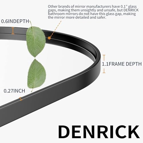 DENRICK 2 Pack Oval Bathroom Mirror 18x30 Brushed Metal Frame