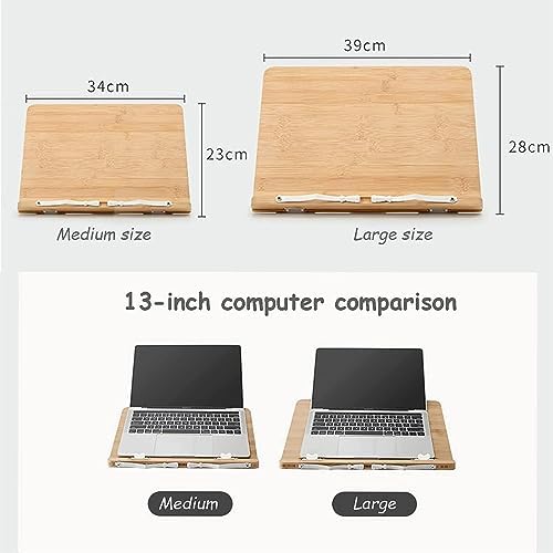 Bamboo Book Stand Adjustable Portable and Sturdy
