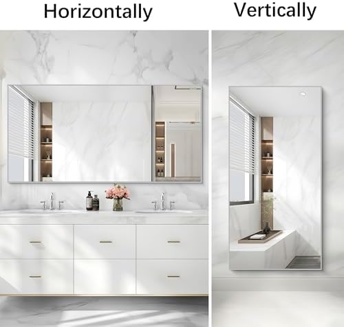 COFENY Silver Wall Mirror 30x60 Inch Rectangle