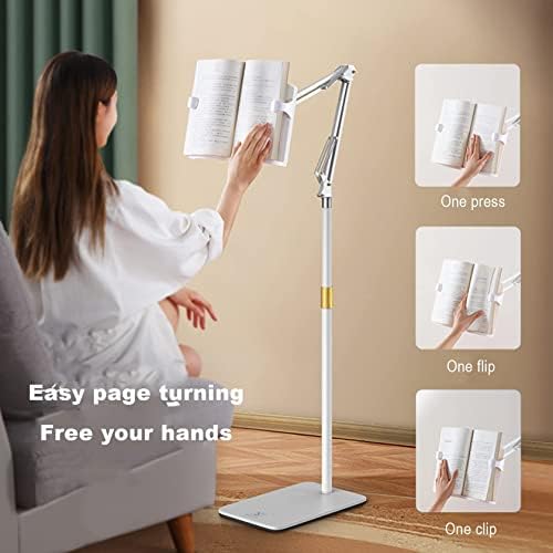 Adjustable Floor Book Stand for Kitchen and Bed Use
