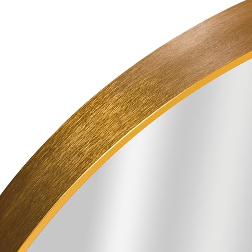 28 Round Mirror with Gold Aluminum Frame