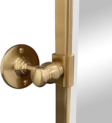 TEHOME 20x24 Inch Farmhouse Gold Metal Frame Pivot Bathroom Mirror