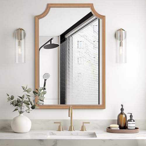 HOMECOOKIN 24x36 Scalloped Wood Wall Mirror 1