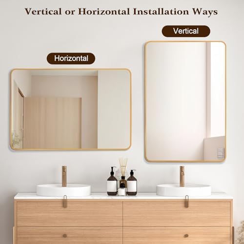 SILD Gold Rectangle Wall Mirror 30 x 40 inch