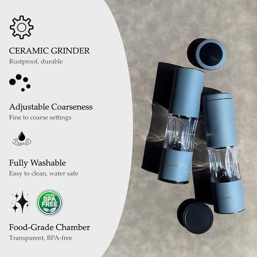 Salt and Pepper Grinder Set with Adjustable Coarseness