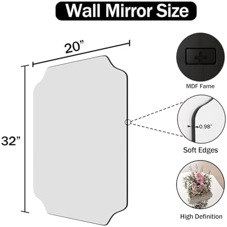 Koonmi Irregular Wall Mirror 20x32 Inch Decorative