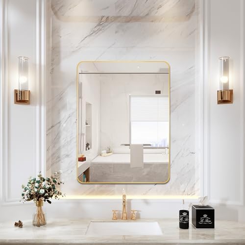 ITETU Gold Wall Mirror 22x30 Bathroom Vanity Decor