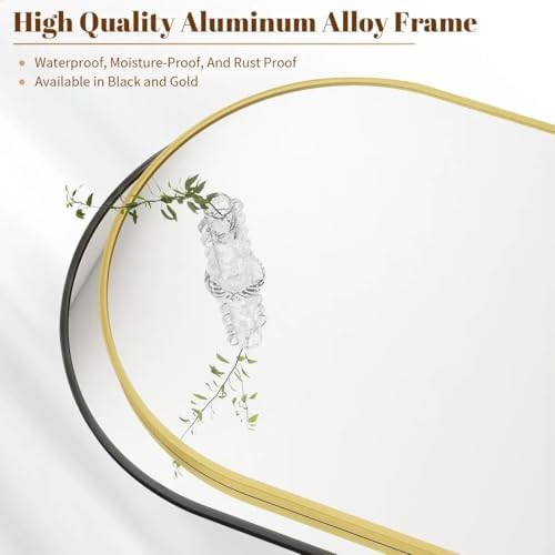 Arch Bathroom Mirror 20x30 Black Metal Frame