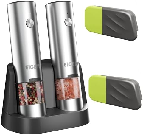 USB Rechargeable Salt and Pepper Mill Set with LED Light