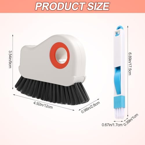 Gap Cleaning Brush Set 2pcs Window Track Brush with Dustpan