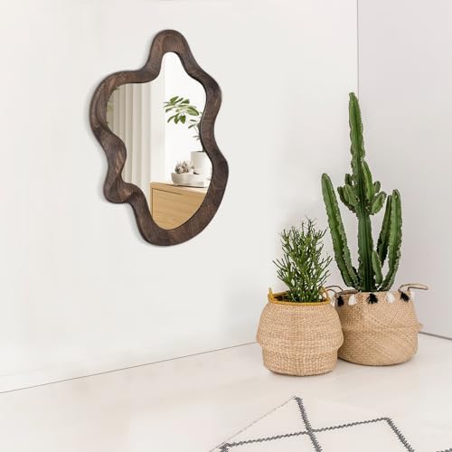 Lzuso Asymmetrical Wavy Cloud Wall Mirror 216x15 Inch