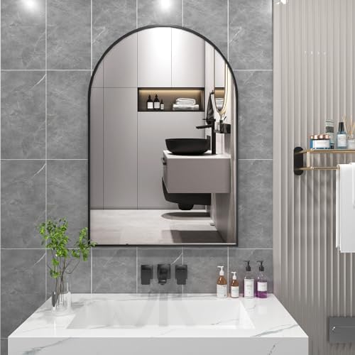 Biyatuos Arched Wall Mirror 36x24 Black 1