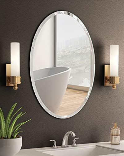 KOHROS 20x28 Oval Frameless Wall Mirror