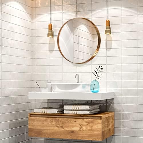 PexFix 28 Round Mirror with Gold Frame