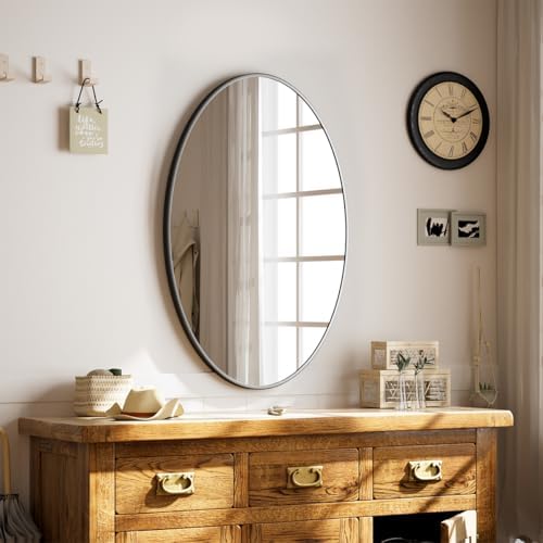 VooBang Black Oval Wall Mirror 24x32 Inch