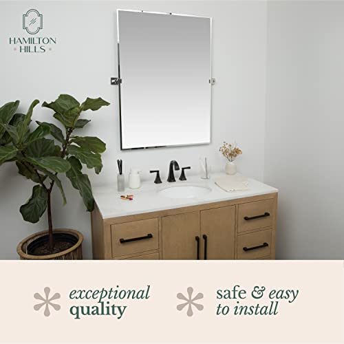 Hamilton Hills 30x40 Inch Pivot Wall Mirror with Chrome Brackets 1