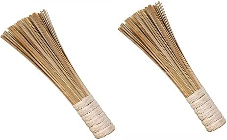 Leadigol Bamboo Dish Scrubber 2 Pack Wok Brush