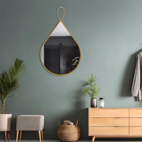 FEUFOAM Teardrop Wall Mirror 16x20 Inches Gold Frame