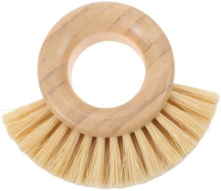 Bamboo Dish Brush Ring for Cleaning Fruits Vegetables and Kitchen Use