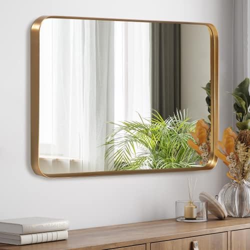 NicBex 28x24 Inch Gold Bathroom Vanity Mirror